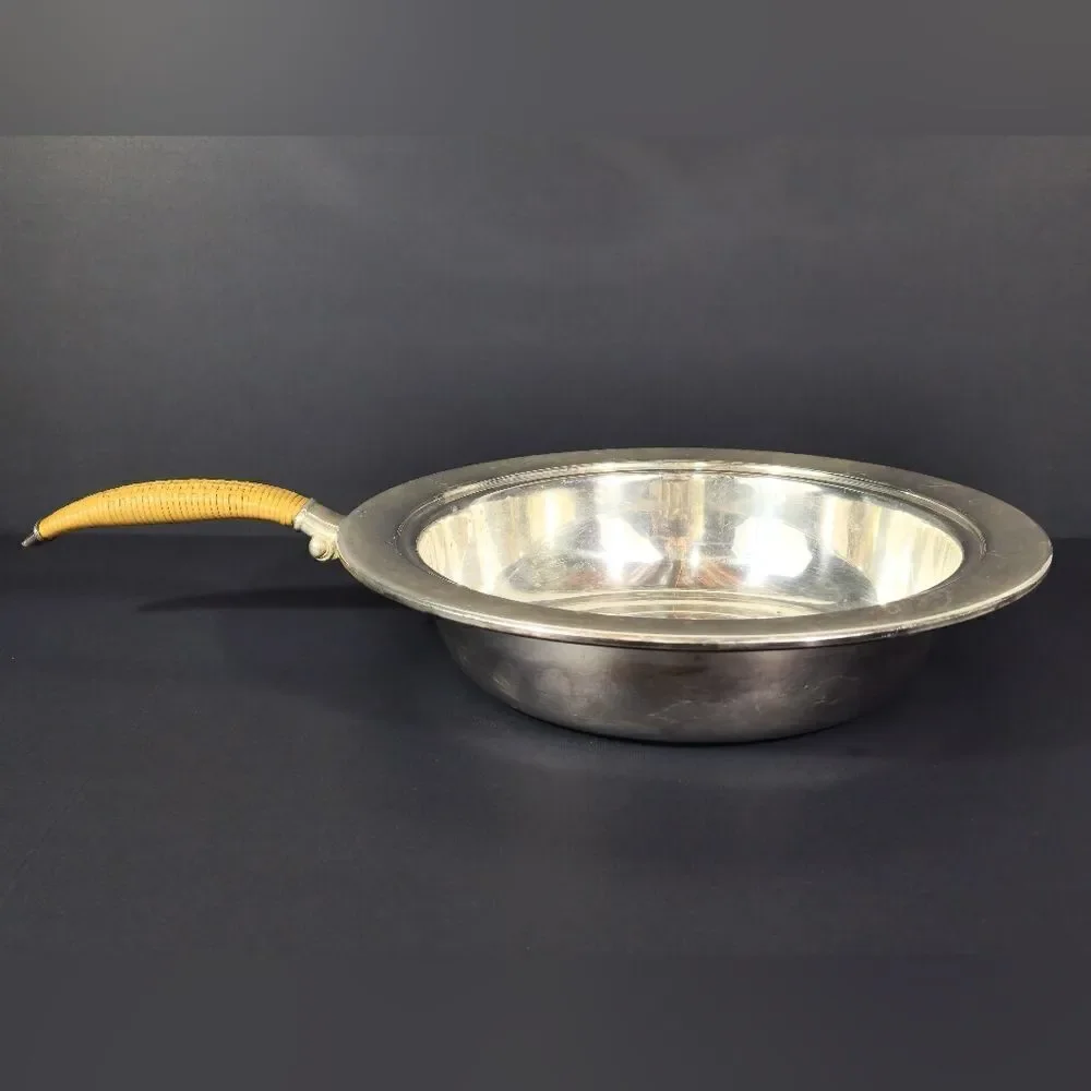 Rare Rodgers bros FLAIR Silver rattan chafing dish